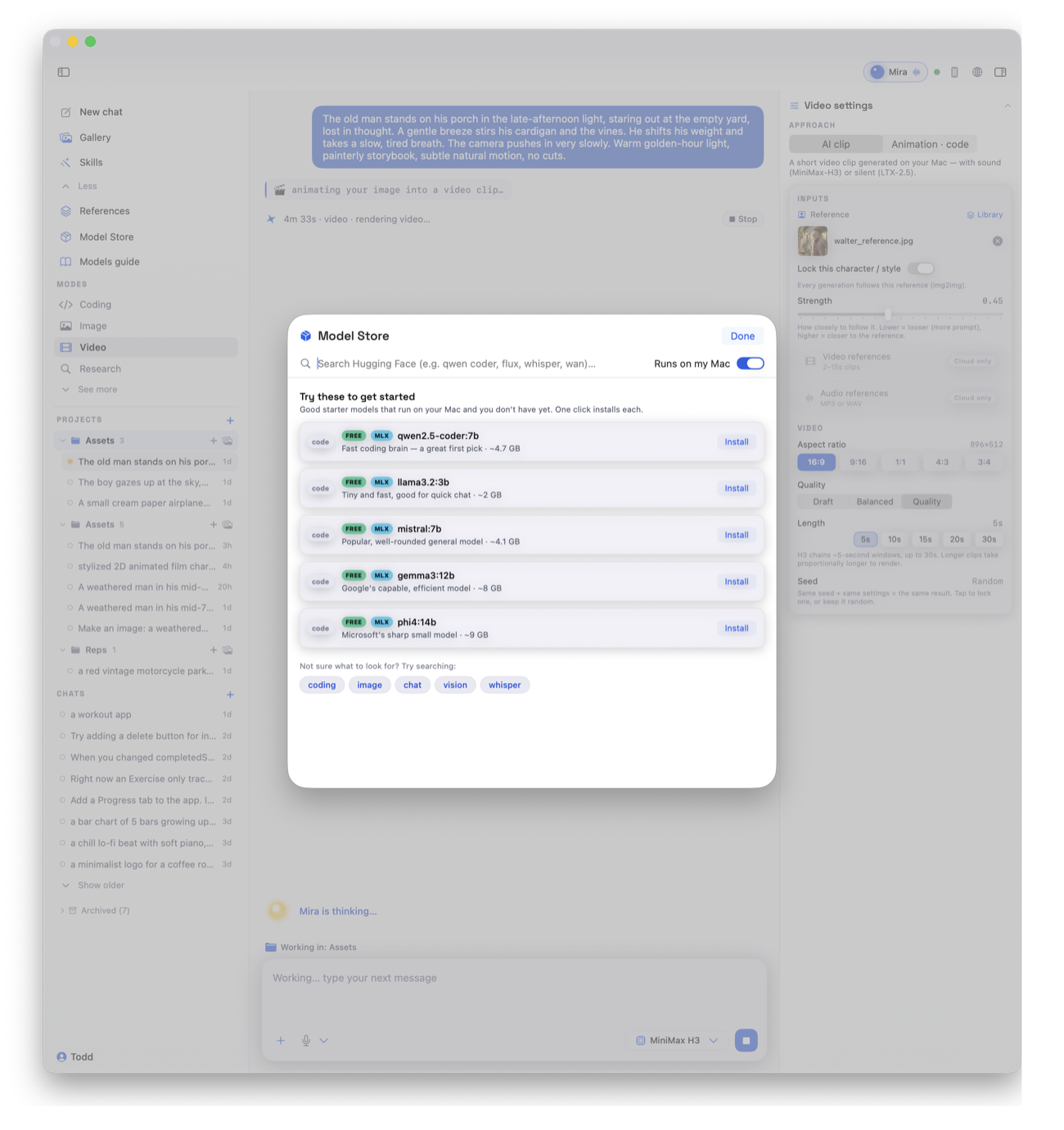 The Model Store in Codewright Studio, showing models sized to your Mac with one-click install