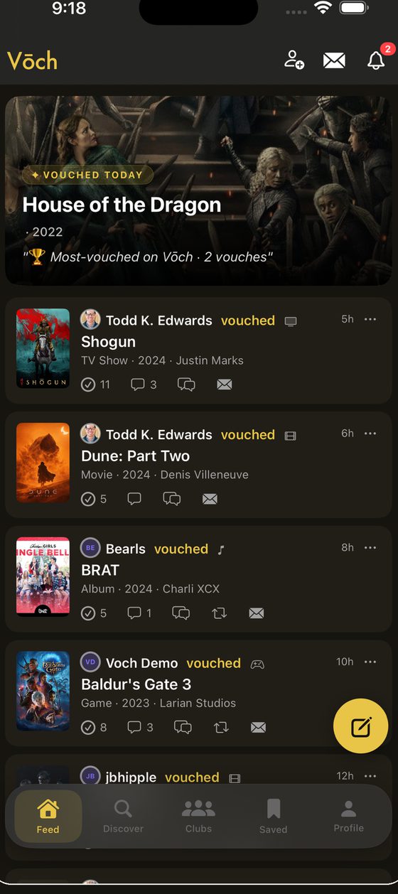 Vōch feed