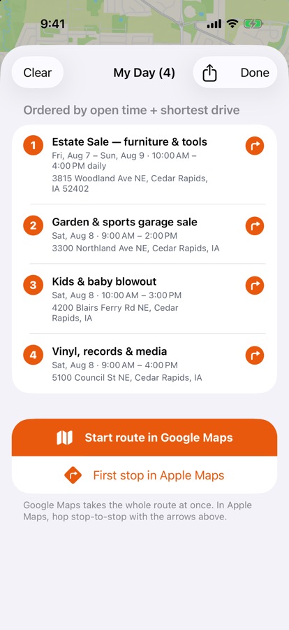 RUMMIJ My Day route planner